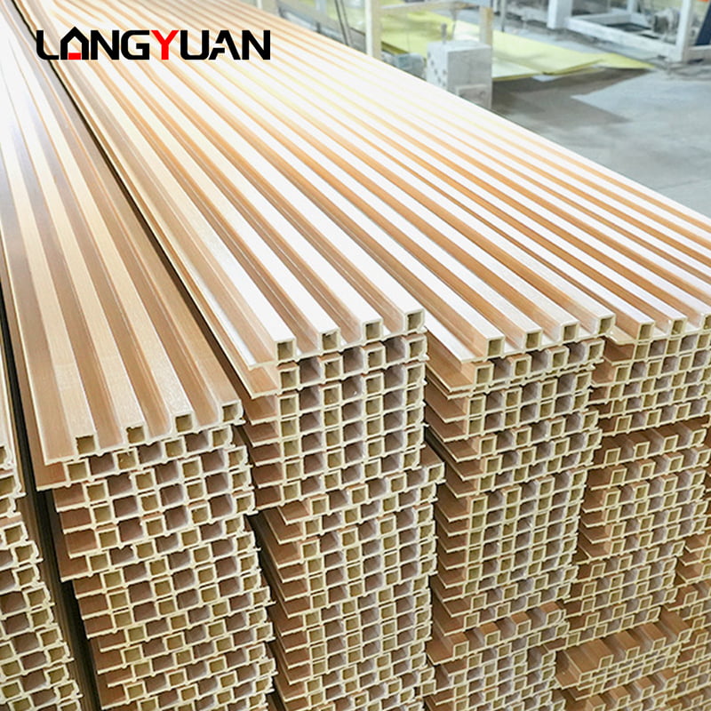 Decorative Natural Wood and Composite Plastic Wpc Pvc Interior Cladding Flutted Wall Panels Boards for Indoor