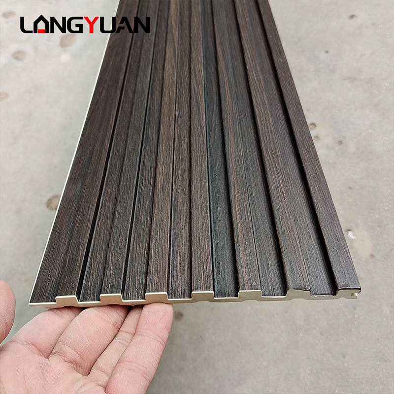 Decorative Natural Wood and Composite Plastic Wpc Pvc Interior Cladding Flutted Wall Panels Boards for Indoor
