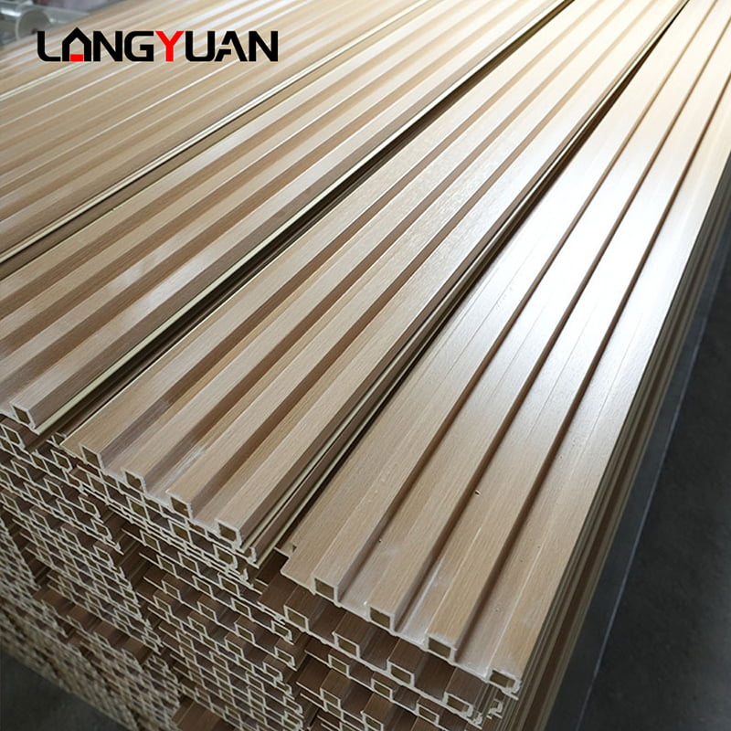 Decorative Natural Wood and Composite Plastic Wpc Pvc Interior Cladding Flutted Wall Panels Boards for Indoor
