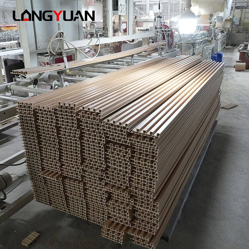 Decorative Natural Wood and Composite Plastic Wpc Pvc Interior Cladding Flutted Wall Panels Boards for Indoor