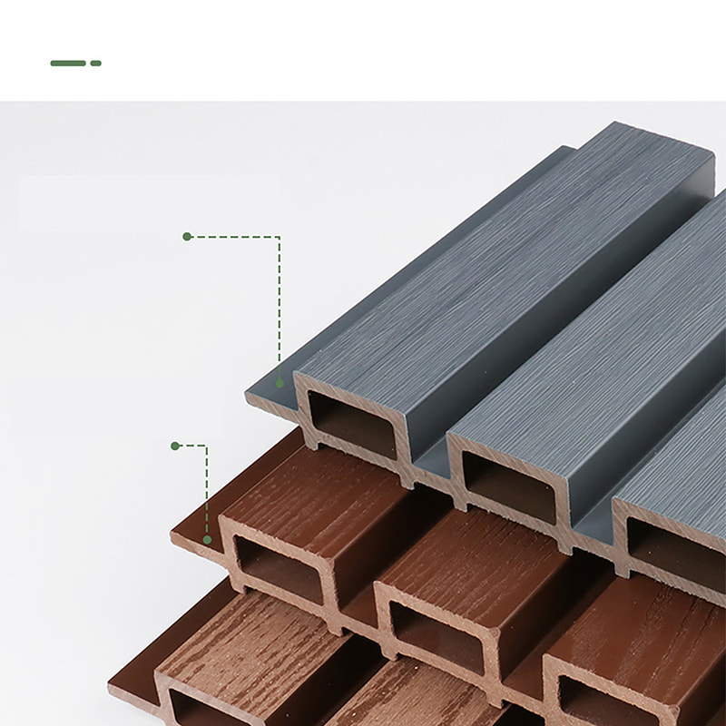 Water Resistant PVC WPC Fluted Wall Panel with Anti-Slip Brushed Grille Exterior Slat Wall for Outdoor and Bathroom Facades