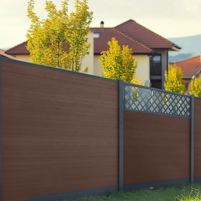 Wood Plastic Composite Wpc Fence Home Garden Courtyard Fence Panels Better Than Vinyl Pvc Fence Waterproof Outdoor Privacy Board Hdpe