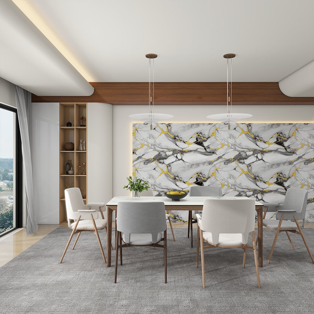Modern High Glossy Marble Wallpaper Roll PVC Self Adhesive Waterproof Interior Home Decoration Marble Sheet Sticker