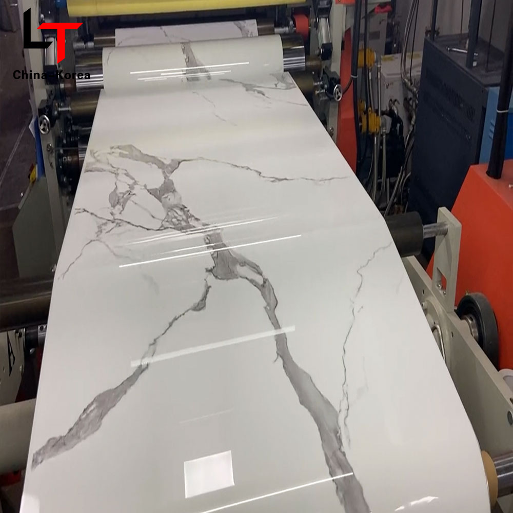 Metallic Marble Golden PVC Film Heat Transfer Decor Film Hot Stamping Roll for Vacuum Press Foil Manufacturer Gold Lamination