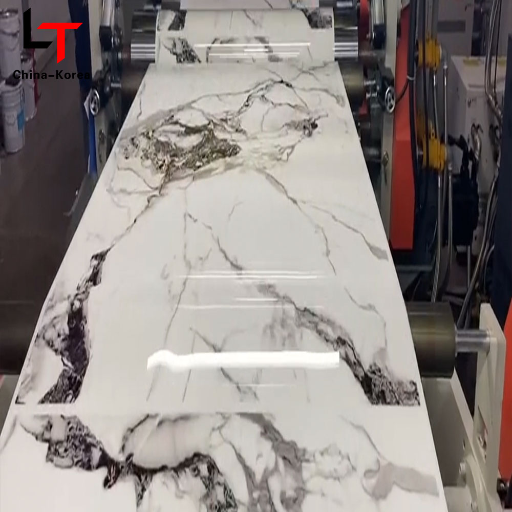 Metallic Marble Golden PVC Film Heat Transfer Decor Film Hot Stamping Roll for Vacuum Press Foil Manufacturer Gold Lamination