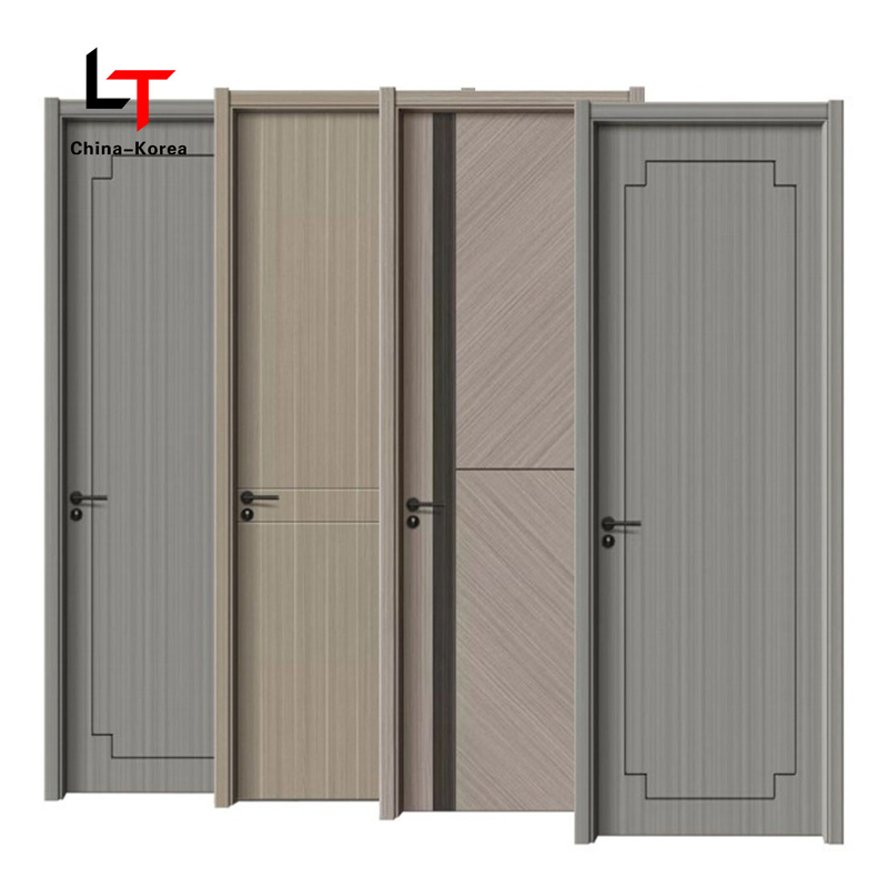 WPC Door Waterproof Soundproof Hospital Bedroom Indoor Room PVC Wood Plastic Composite Interior With Door Frame