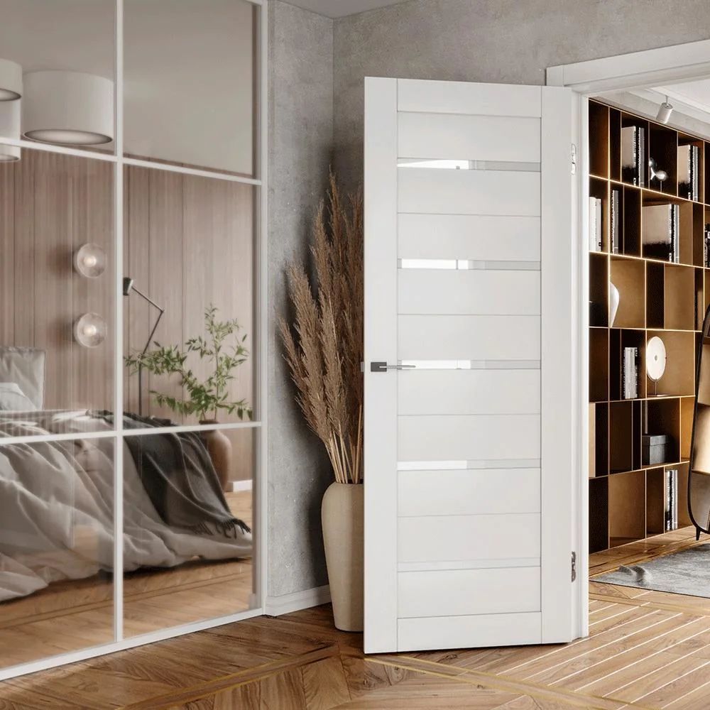 WPC Door Waterproof Soundproof Bedroom Indoor Room PVC Wood Plastic Composite Interior With Frame With Locks and Handles