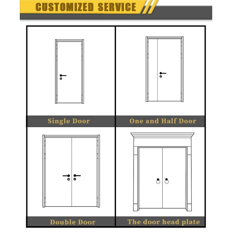 WPC Door Waterproof Soundproof Bedroom Indoor Room PVC Wood Plastic Composite Interior With Frame With Locks and Handles