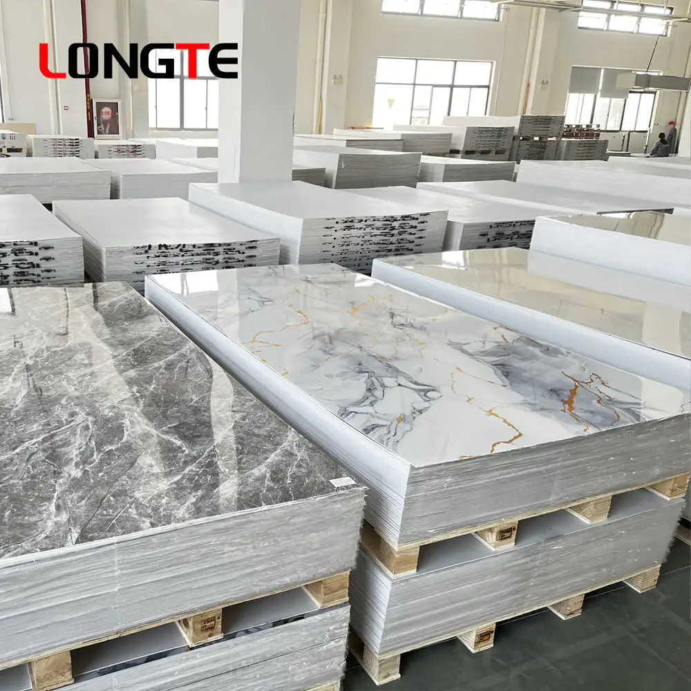 1220×2800mm UV Coated PVC Marble Sheet for Furniture and Cabinetry Lightweight and Durable Decoration Laminated Plastic Wall panel
