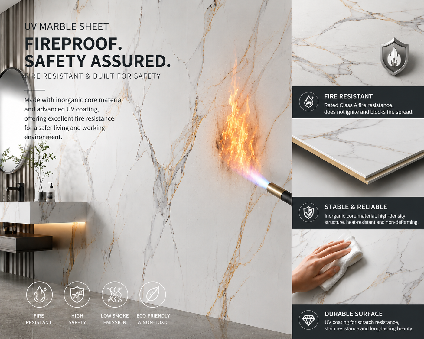 UV Coated Marble Sheet