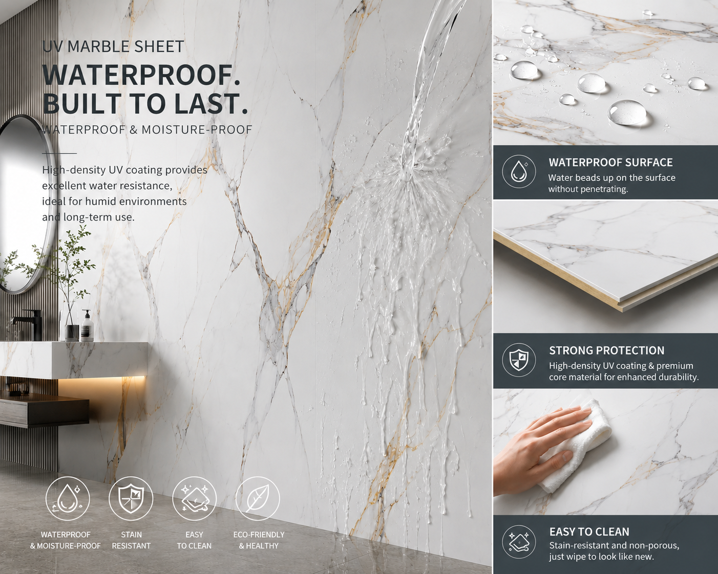 UV Coated Marble Sheet