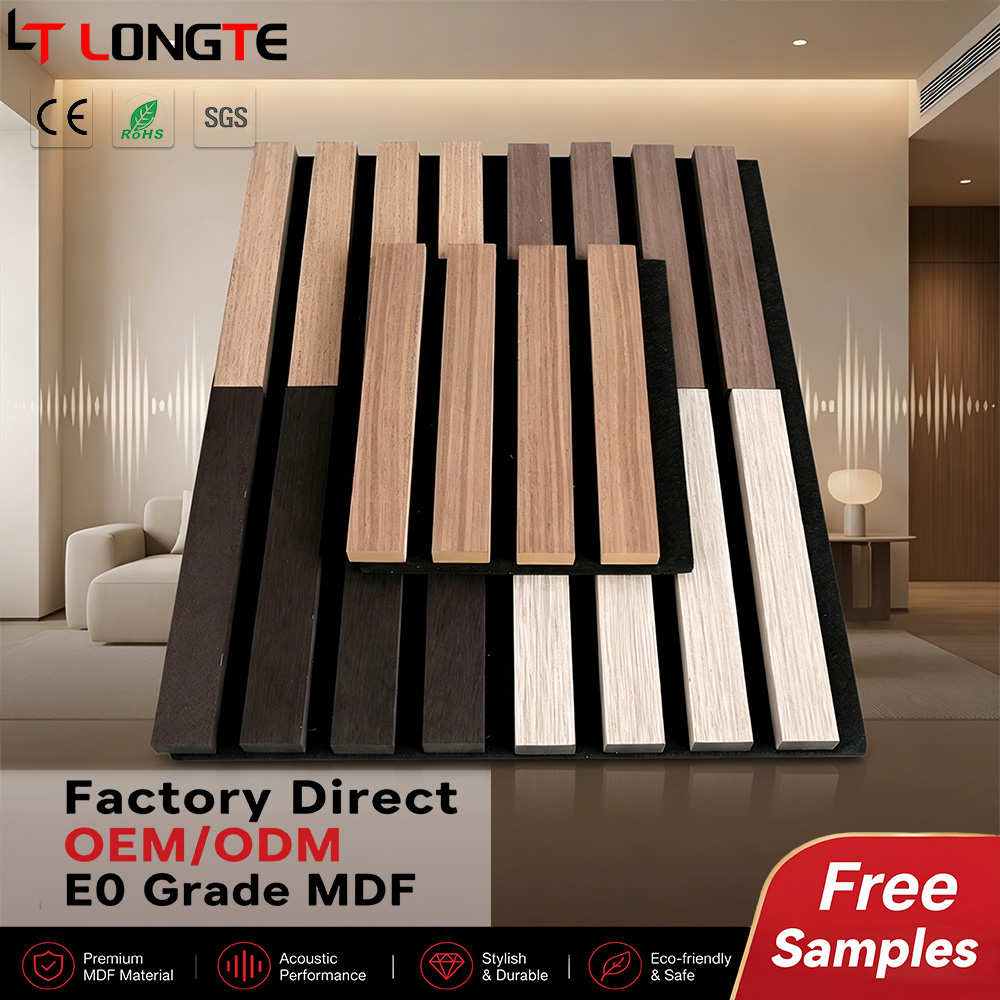 Modern Fireproof MDF Wood Slat Acoustic Baffle Panel