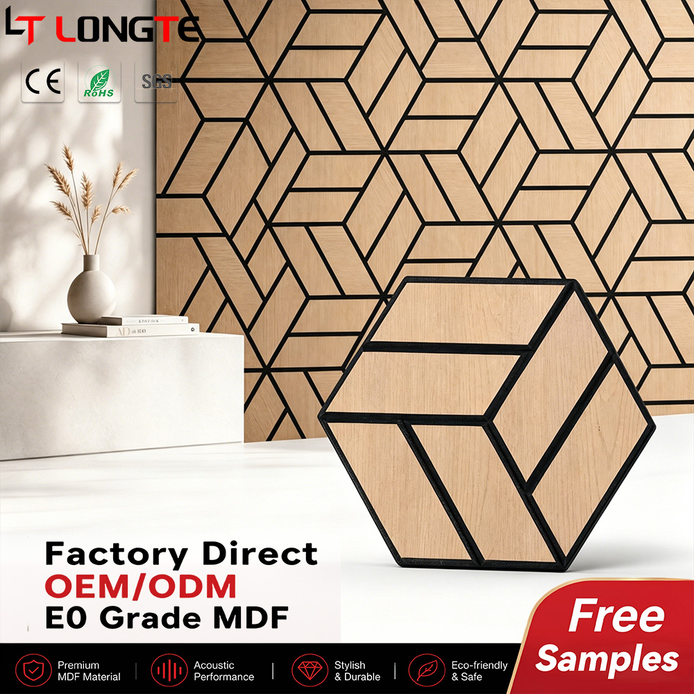 3D Hexagon Fabric Acoustic Wall Tile for Office and Home Theater