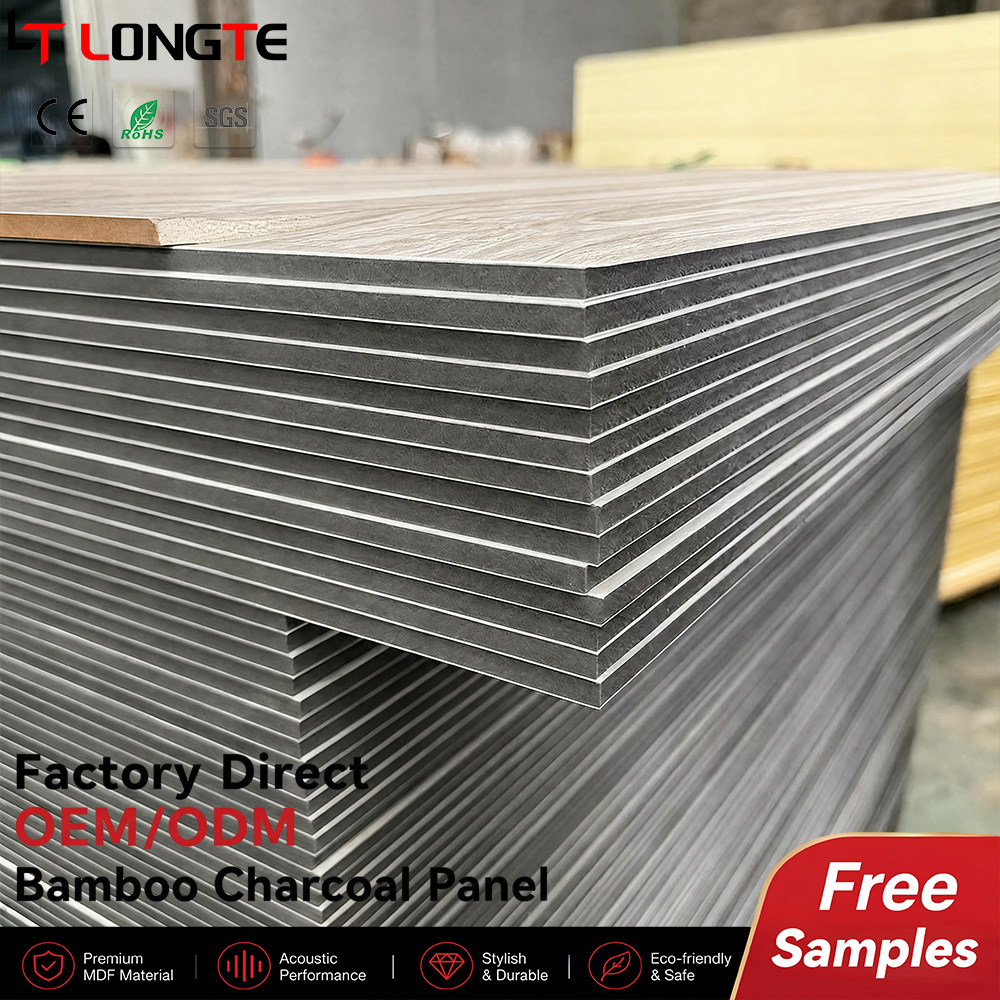 Bamboo Charcoal Wall Panel with Wood Grain Finish for Interior Decoration