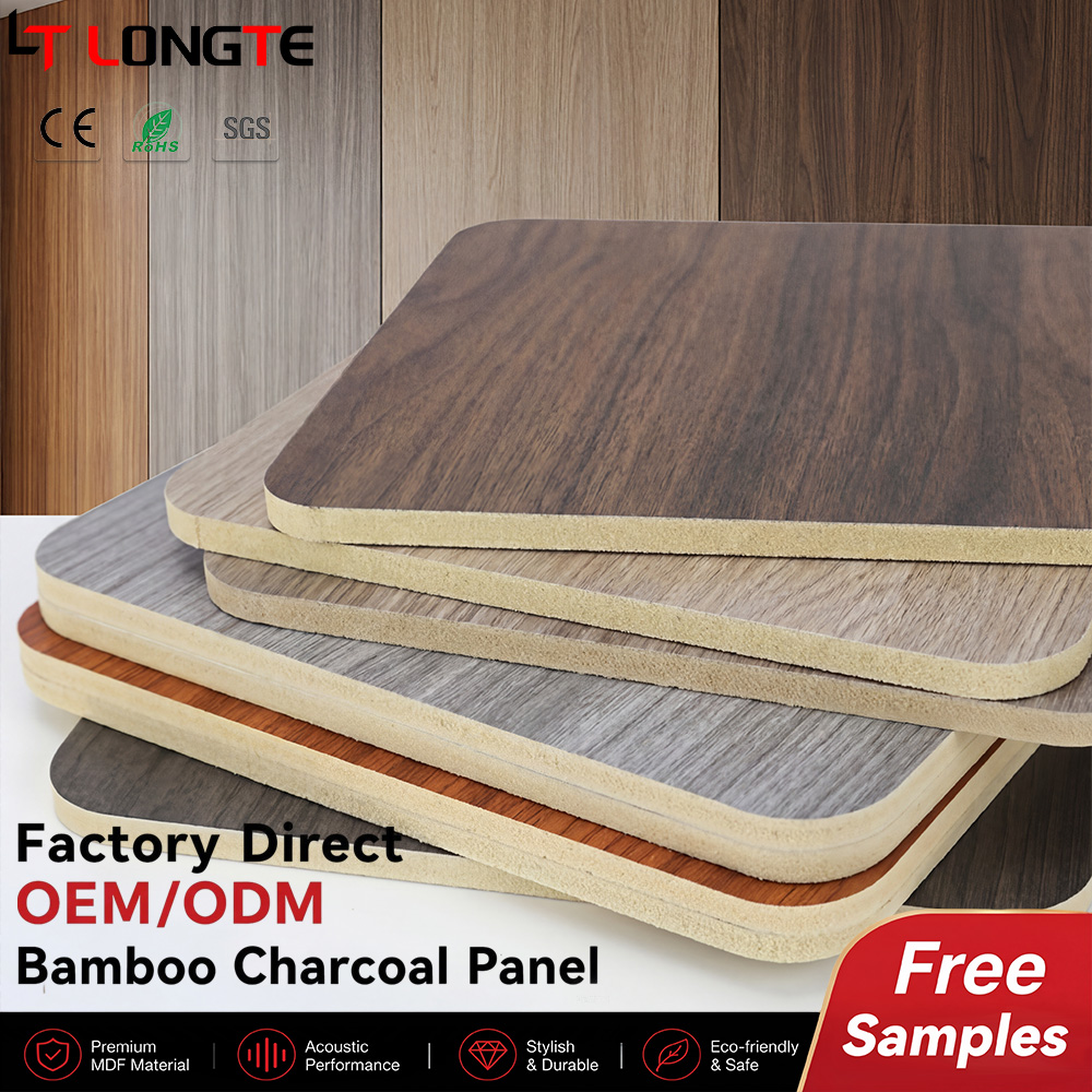 Walnut Taupe and Grey Bamboo Charcoal Wall Board for Feature Walls and Cabinets